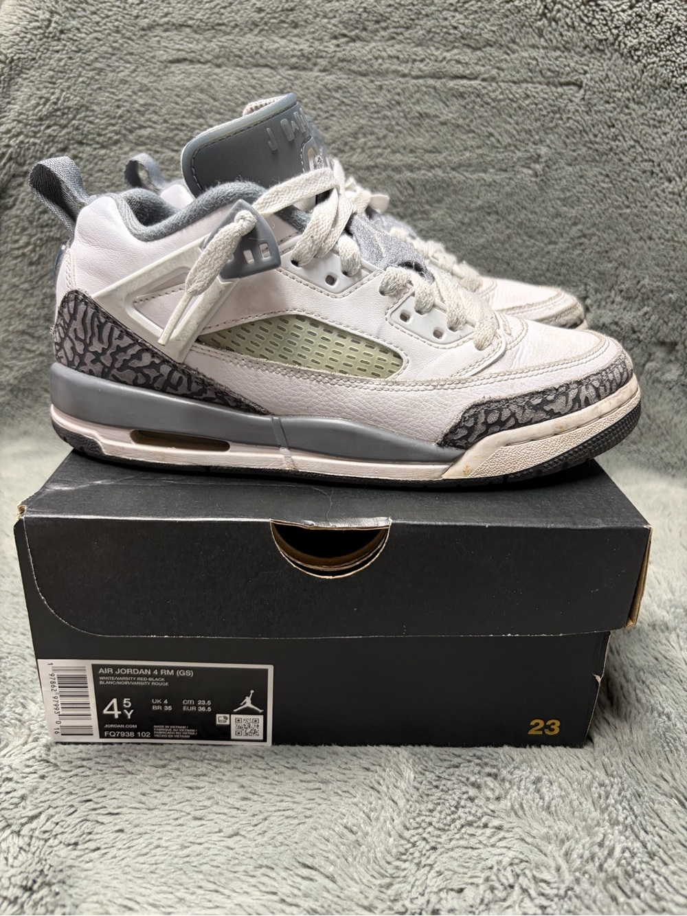 Jordan Kids White and Grey Retro 3-Style Sneakers